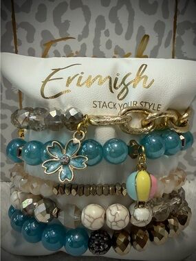 New ERIMISH Bracelets - 5 Pc - Teal - Custom Regular, Kids or Extended